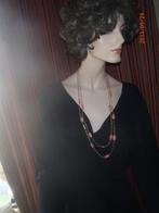 Goud kleurige ketting met roos,, Ophalen of Verzenden, Nieuw, Roze, Overige materialen
