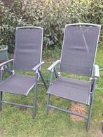 2 Aluminium Klapstoelen - Tuin/Balkon, Ophalen of Verzenden, Gebruikt, Aluminium, Verstelbaar