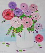 Handgeschilderd schilderij. Vaas met bloemen, pasteltinten, Nieuw, Minder dan 50 cm, Schilderij, Ophalen of Verzenden