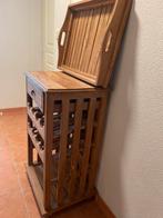 Tafel met wijn rek teakhout, 5 tot 15 flessen, Ophalen of Verzenden, Zo goed als nieuw, 75 cm of meer