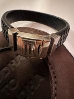 Buddha to Buddha leren armband met zilveren sluiting ( slot), Verzenden, Buddha, Zwart, Buddha to buddha