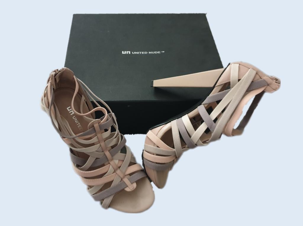 UNITED NUDE Elastic Remix pastel sandalen maat 38 ~ NH0406, United Nude, Beige, Zo goed als nieuw, Sandalen of Muiltjes