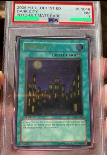 Yu-Gi-Oh! Dark City POTD 1st Ed Ultimate Rare PSA 7 NM ! beschikbaar voor biedingen