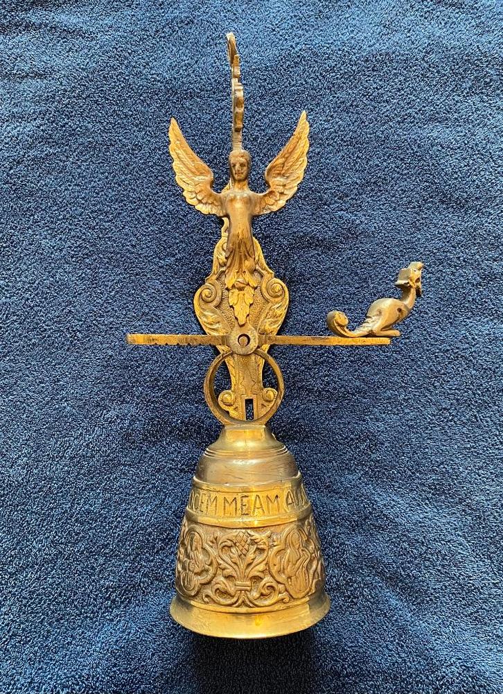 Antieke kloosterbel / processiebel brons – ca. 45 cm – 3 kg, Antiek en Kunst, Curiosa en Brocante, Ophalen of Verzenden
