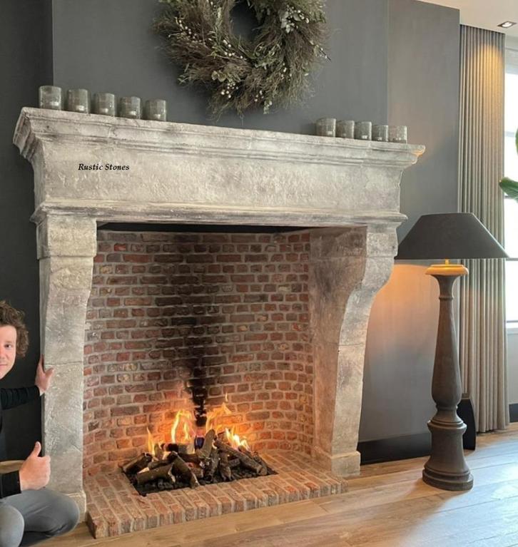 Kasteelschouw Zandstenen Schouw kalksteen natuursteen VI, Huis en Inrichting, Haarden, Nieuw, Houthaard, Ophalen of Verzenden