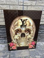 Gouden Skull Art Print, Huis en Inrichting, Ophalen of Verzenden, Nieuw, Print, 75 cm of meer