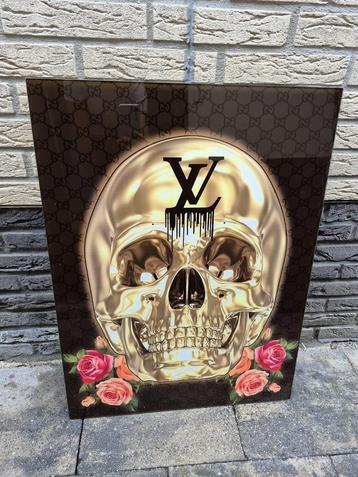 Gouden Skull Art Print lv gucci beschikbaar voor biedingen