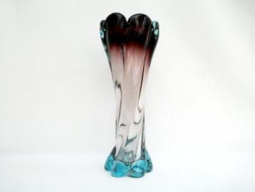 Murano - jaren 60 vaas - blauw/paars/helder  beschikbaar voor biedingen