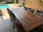 Massief Teakhouten Tuintafel Inclusief 6 Stoelen, Tuin en Terras, Tuintafels, Ophalen of Verzenden, Gebruikt, Rechthoekig, Teakhout
