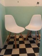 6 Witte Eetkamerstoelen - Design Stijl, Antiek en Kunst, Antiek | Meubels | Stoelen en Banken, Ophalen