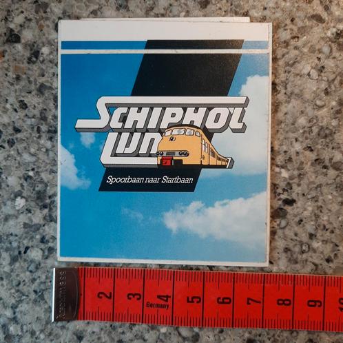 Vintage sticker NS trein strip Schiphol lijn Spoorbaan, Verzamelen, Stickers, Zo goed als nieuw, Overige typen, Ophalen of Verzenden