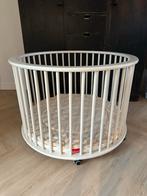 Ronde Bopita box (Dune) + Bopita matras en Jollein boxkleed, Ophalen, Zo goed als nieuw, Overige typen