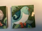 Handgemaakte vogel tegeltjes, Antiek en Kunst, Antiek | Wandborden en Tegels, Ophalen of Verzenden