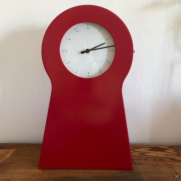 Vinatge Ikea PS red clock, Huis en Inrichting, Woonaccessoires | Klokken, Zo goed als nieuw, Wandklok, Ophalen of Verzenden