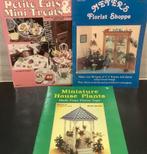 Vintage 3  Boekjes Voor Poppenhuis Miniaturen Bloemen,Gebak, Gebruikt, Verzenden