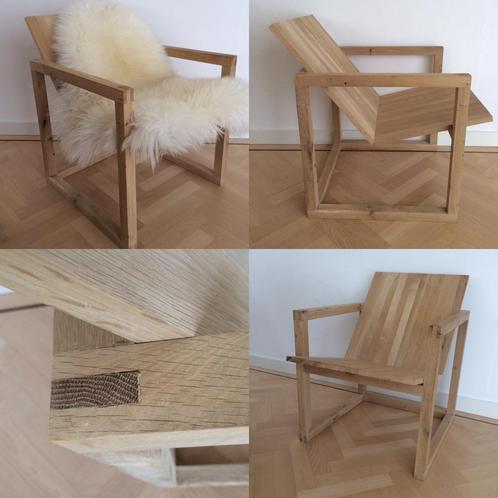 Vintage  eikenhouten fauteuil Rotterdam Antwerpen, Huis en Inrichting, Fauteuils, Ophalen of Verzenden