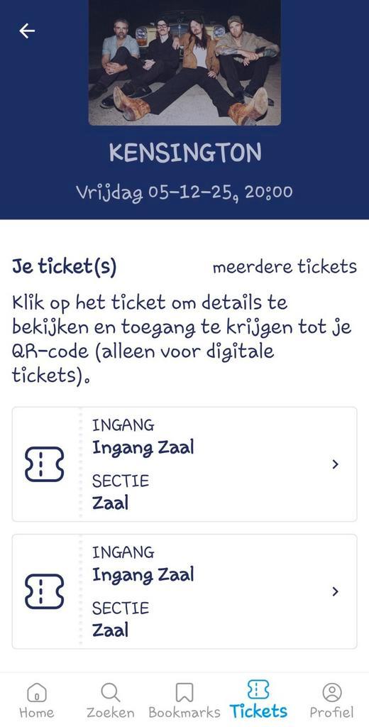 2 tickets voor €100,-. Kensington 05 December'25, Ziggo Dome, Tickets en Kaartjes, Concerten | Pop, Twee personen, December