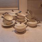 Compleet theeservies. Roomwit met zilver., Antiek en Kunst, Ophalen of Verzenden