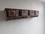 Ikea kapstok met 4x rieten manden, Ophalen, Zo goed als nieuw, Hout, Wandkapstok
