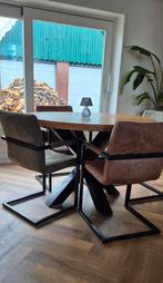 Eetkamerstoelen van de Leenbakker, Huis en Inrichting, Stoelen, Gebruikt, Overige kleuren, Ophalen of Verzenden, Vier