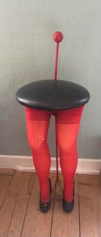 Bijzet kruk / tafel / bachelor party, Minder dan 55 cm, Gebruikt, IJzer, plastic en stof., Rond