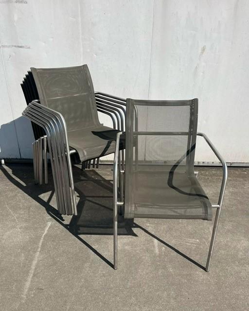35 stuks luxe Textileen aluminium horeca Terras stoelen, Huis en Inrichting, Stoelen, Zo goed als nieuw, Vijf, Zes of meer stoelen