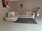 GRATIS LEVERING Hoekbank Ribstof Bruin 330x220 REFURBISHED, 300 cm of meer, Ophalen of Verzenden, Zo goed als nieuw, 150 cm of meer