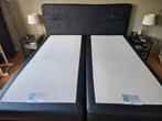Boxspring te koop 180 bij 200 met gratis gebruikte topper !, Ophalen, Zwart, Tweepersoons, Zo goed als nieuw