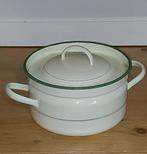 Witte Emaille Pan met deksel jaren 50/60, Antiek en Kunst, Ophalen of Verzenden