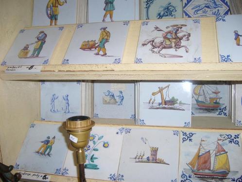 Handbeschilderde witjes tegels Westraven "De Evenaar" Eemnes, Antiek en Kunst, Antiek | Wandborden en Tegels, Ophalen