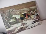Vintage 1960 olieverf schilderij op paneel, Antiek en Kunst, Kunst | Schilderijen | Klassiek, Ophalen of Verzenden
