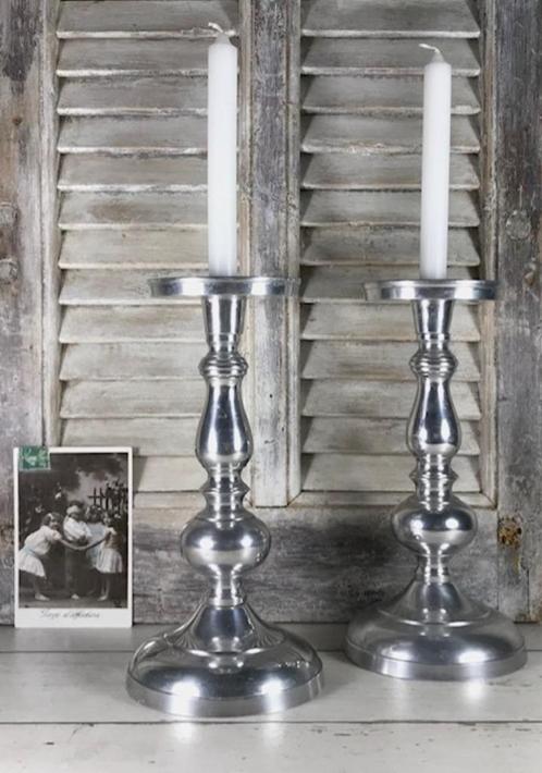 Vernikkeld metalen kandelaar robuust en vintage, Huis en Inrichting, Woonaccessoires | Kandelaars en Kaarsen, Zo goed als nieuw
