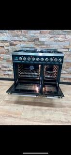 Luxe Boretti 6 pits Fornuis antraciet/chrome 2 ovens 90 cm, 60 cm of meer, Ophalen of Verzenden, Zo goed als nieuw, Energieklasse A of zuiniger