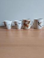 4 kopjes met vogels, Huis en Inrichting, Keuken | Servies, Ophalen of Verzenden, Porselein, Overige stijlen, Kop(pen) en/of Schotel(s)