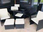 Compacte tuinset, hockers, hoezen, 113x113x73cm, ZGAN, Tuin en Terras, Ophalen, Kunststof, Hocker, Tuinset