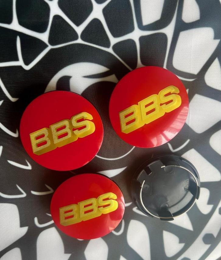 4X BBS EMBLEEM RX EN RS VELGEN PAST OP MEERDERE BBS VELGEN, Auto diversen, Wieldoppen, Nieuw, Ophalen of Verzenden