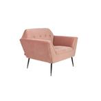 Dutchbone Fauteuil KATE Roze CLAY velvet, Huis en Inrichting, Ophalen, Zo goed als nieuw, Stof, 75 tot 100 cm