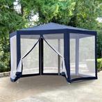 Partytent Gazebo Type Hexagonal Met Vliegengaas Blauw Ø3.9m, Opvouwbaar, Partytent, Nieuw, Minder dan 5 meter
