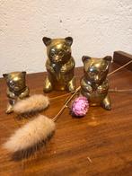 3 prachtige messing vintage beeldjes/ beertjes, Ophalen of Verzenden, Zo goed als nieuw, Dier