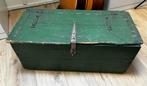 Groene vintage houten kist met hendels 77 x 35 x 32 cm., Ophalen, Zo goed als nieuw, 50 tot 100 cm, Minder dan 50 cm