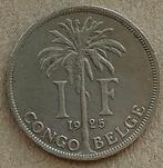 Belgisch Congo, 1 franc 1925 (Frans), Ophalen of Verzenden, Overige landen, Losse munt