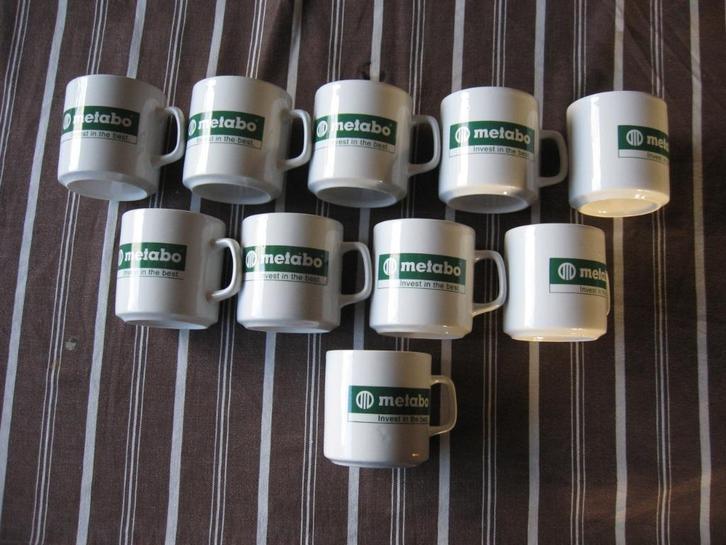 METABO MOKKEN  BEKERS  PORSELEIN NIEUW 25 STUKS, Verzamelen, Merken en Reclamevoorwerpen, Nieuw, Reclamebord, Ophalen of Verzenden