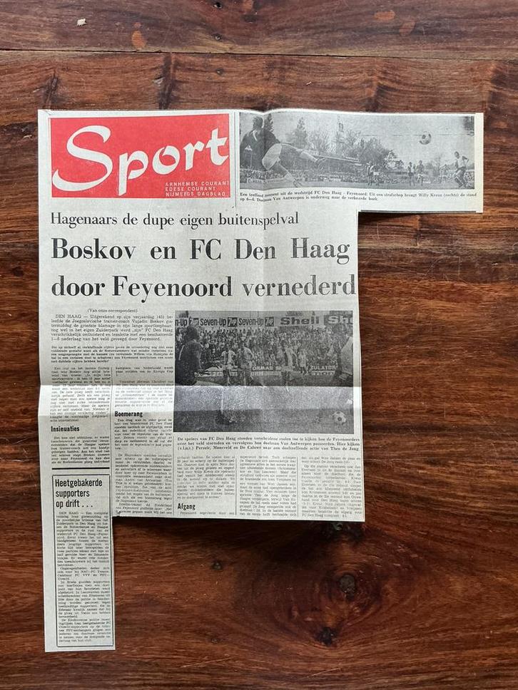 Voetbal krantenartikel FC Den Haag Feyenoord mei 1976 ADO, Verzamelen, Tijdschriften, Kranten en Knipsels, Knipsel(s), Ophalen of Verzenden