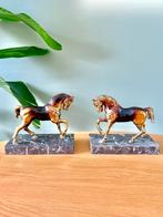 Set vintage marmeren messing boekensteunen paarden, Ophalen of Verzenden, Gebruikt