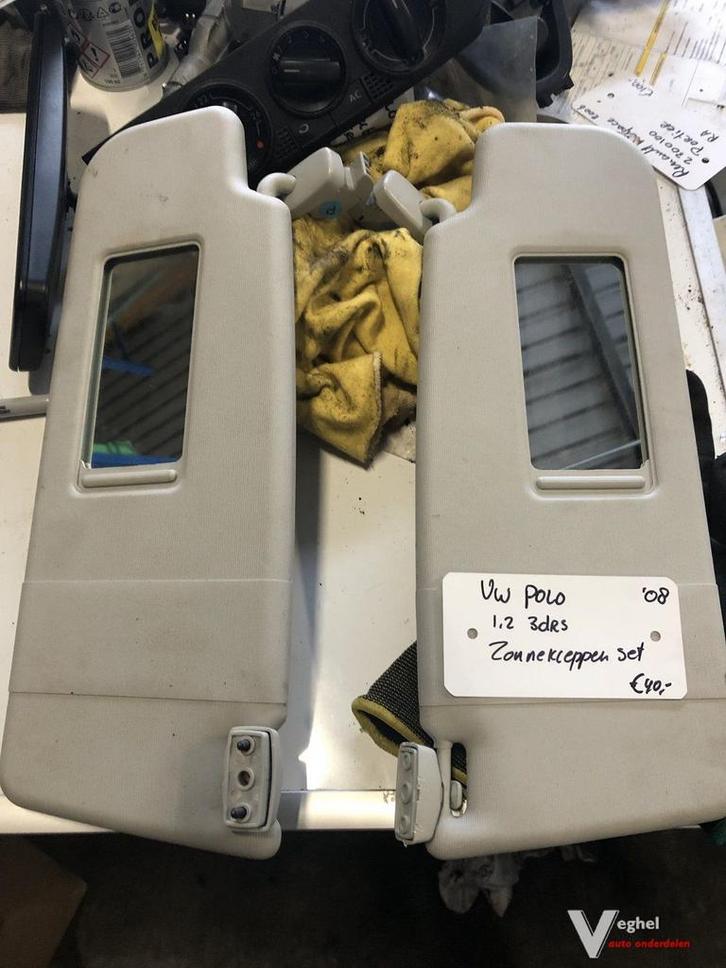 Vw Polo 1.2  3drs 2008 Zonnenkleppen set, Auto-onderdelen, Interieur en Bekleding, Gebruikt, Ophalen of Verzenden