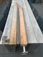 2 mooie 12x12 palen met in hoogte verstelbare paalhouders, Ophalen, Gebruikt, 180 tot 250 cm, Palen