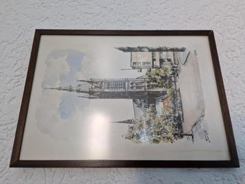 Aquarel van de st Vituskerk Hilversum  beschikbaar voor biedingen