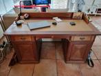 Antiek massief mahoniehouten directiebureau + dossierkast, Huis en Inrichting, Bureaus, Ophalen, Gebruikt, Bureau