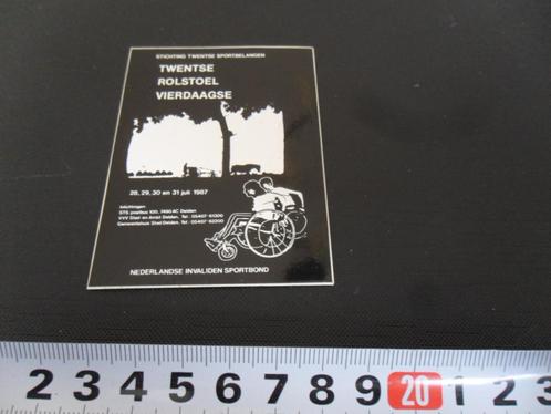 sticker 1987 twentse rolstoel vierdaagse sport delden nis, Verzamelen, Stickers, Zo goed als nieuw, Overige typen, Ophalen