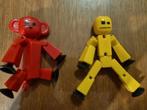 2 Stikbots: een geel poppetje en rood aapje., Verzamelen, Poppetjes en Figuurtjes, Ophalen of Verzenden, Zo goed als nieuw